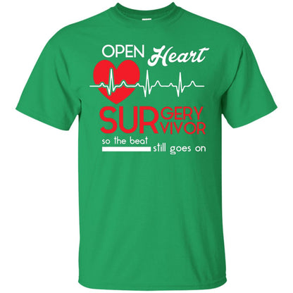 Open Heart Surgery Survivor Heart Desease T-shirt Irish Green