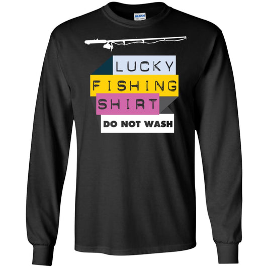 Fisherman T-shirt Lucky Fishing Shirt Do Not Wash Black