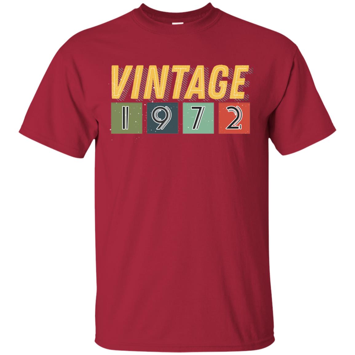Vintage 1972 46th Birthday Gift Shirt For Mens Or Womens Cardinal