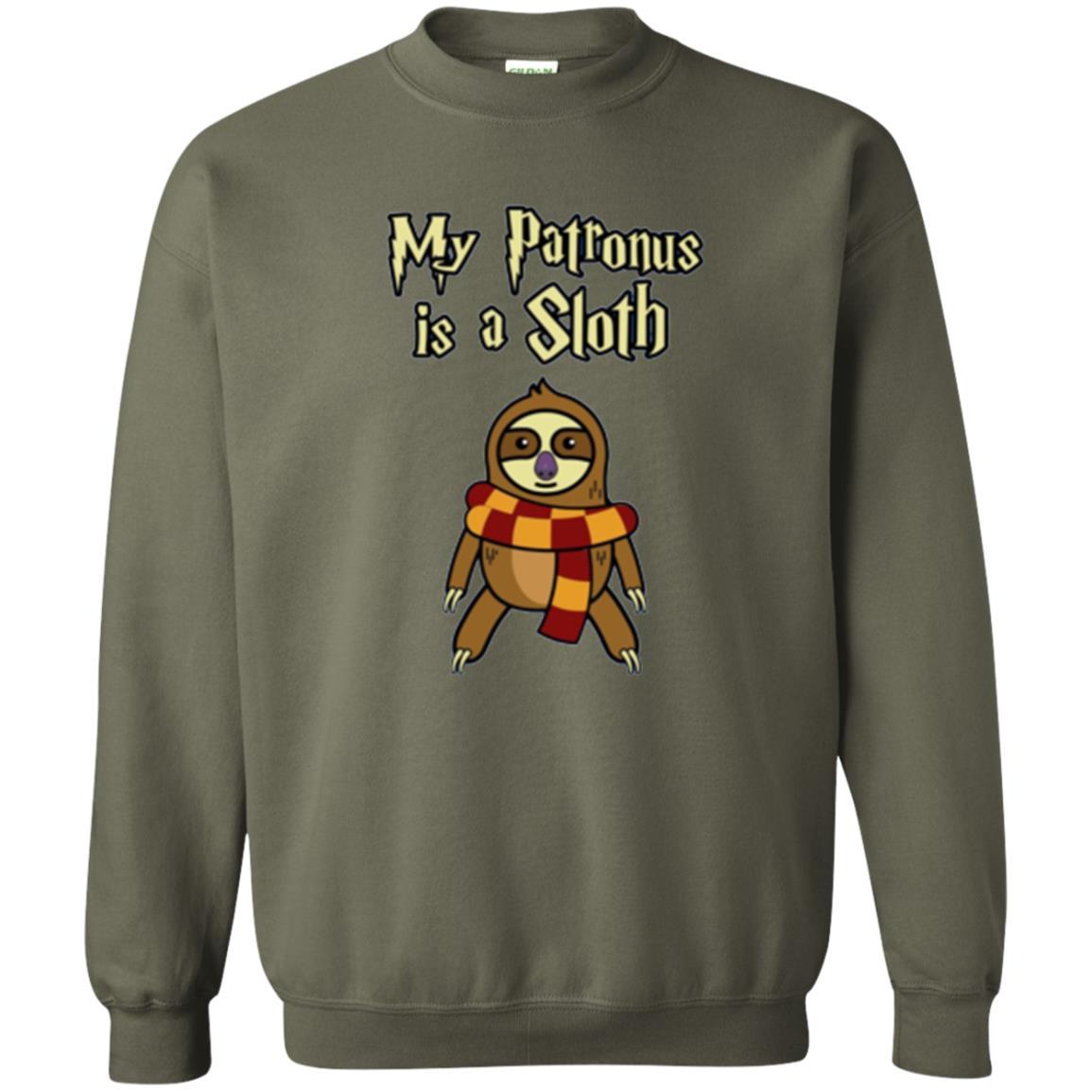 Christmas T-shirt My Patronus Is A Sloth T-shirt Military Green