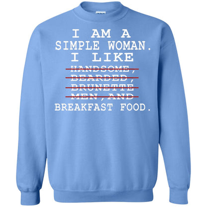 I Am Simple Woman I Like Breakfast Food Shirt Carolina Blue