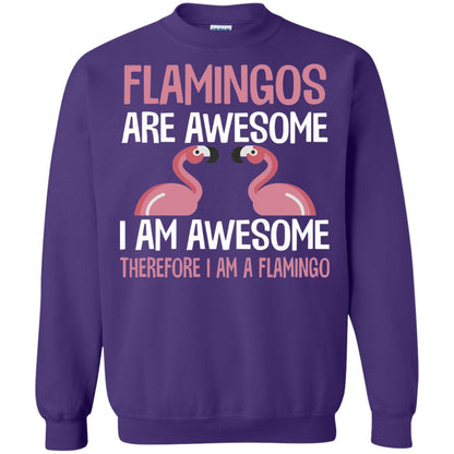 Funny Bird Lover T-shirt Flamingos Are Awesome I Am Awesome Purple