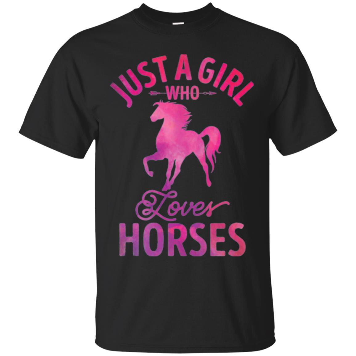 Horse Lovers T-shirt Just A Girl Who Loves Horses Black