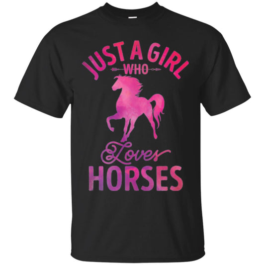 Horse Lovers T-shirt Just A Girl Who Loves Horses Black