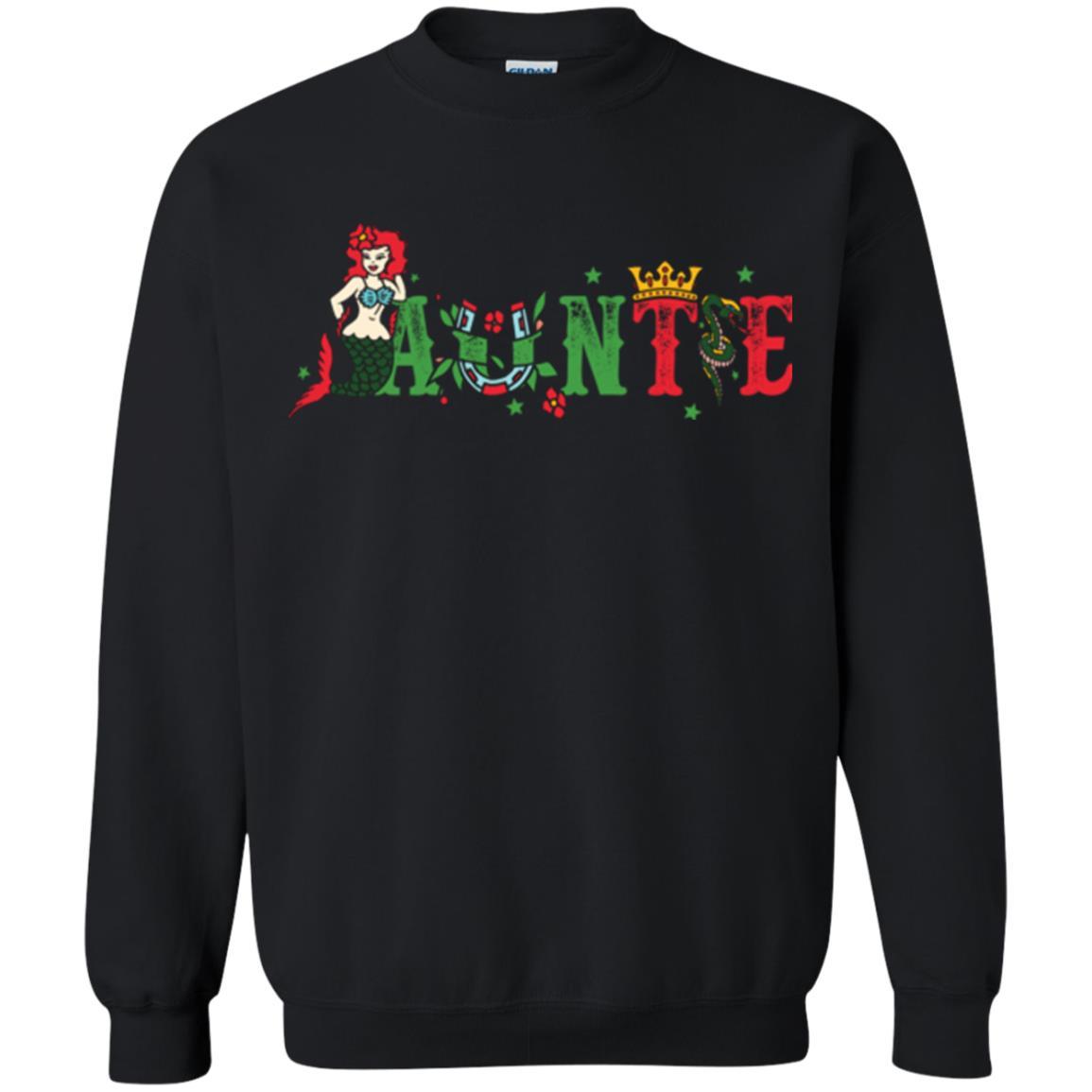 Aunt T-shirt Mermaid Auntie T-shirt Black