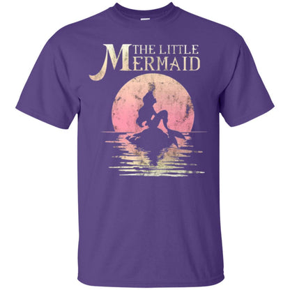 Cartoon T-shirt The Little Mermaid Ariel Rock Moon Silhouette Purple