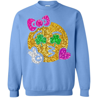 Emoji Kiss Heart Princess St. Patrick_s Day T-shirt Carolina Blue