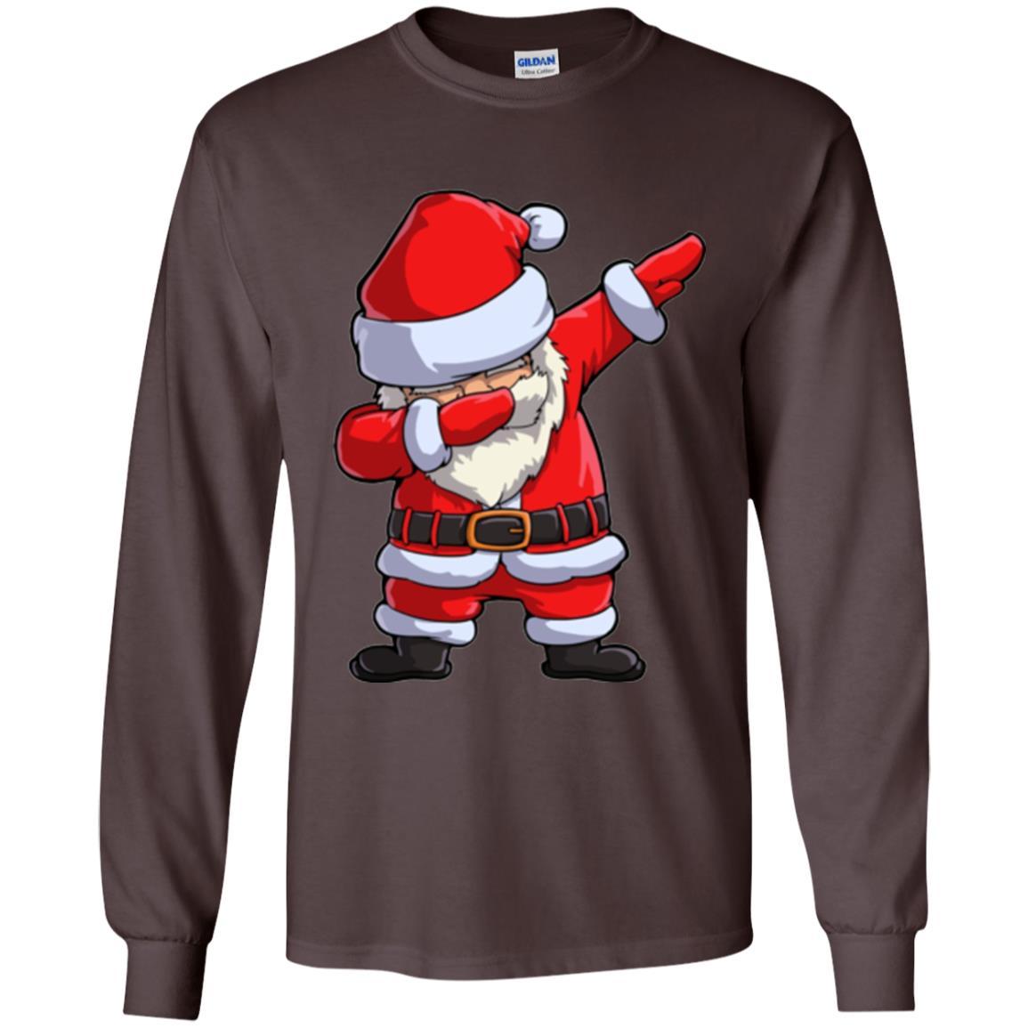 Christmas T-shirt Dabbing Santa Claus Dark Chocolate