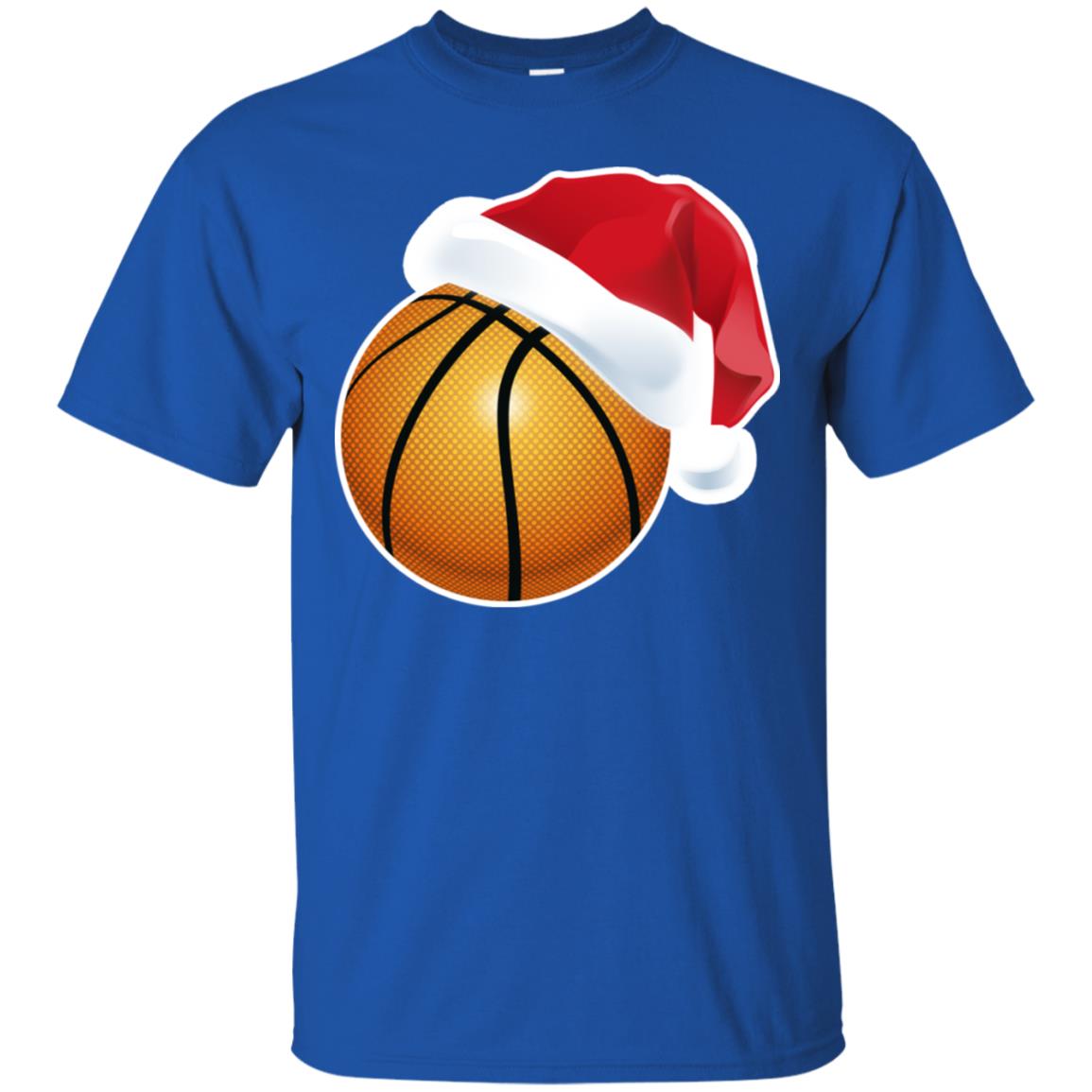 Basketball With Santa Claus Hat X-mas Shirt For Basketball Lovers Royal