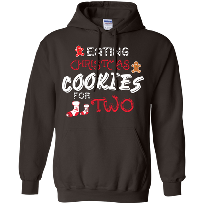 Christmas T-shirt Eating Christmas Cookies For Two Dark Chocolate
