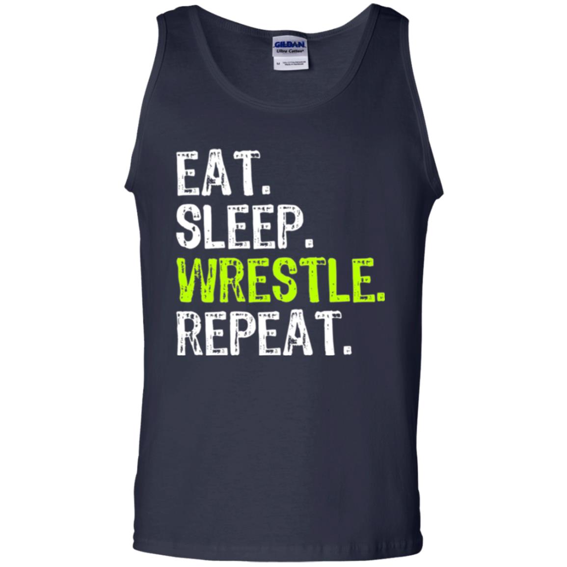 Wrestling T-shirt Eat Sleep Wrestle Repeat Navy