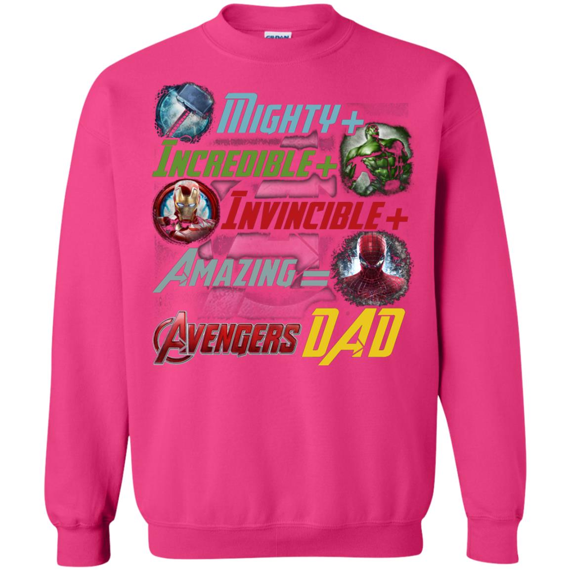 Mighty Incredible Invincible Amazing Dad Movie Fan T-shirt Heliconia