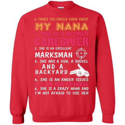 Family T-Shirt 6 Things You Should Know About My Nana Red
