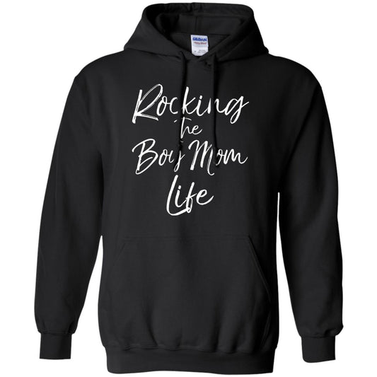 Rocking The Boy Mom Life Fun Cute Mommy T-shirt Black
