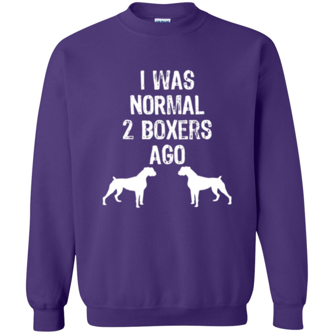 Dog Lover T-shirt I Was Normal 2 Boxers Ago Purple