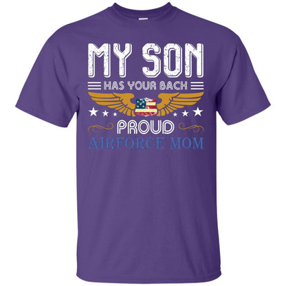 My Son Has Your Back Airforce Mom Shirt Purple