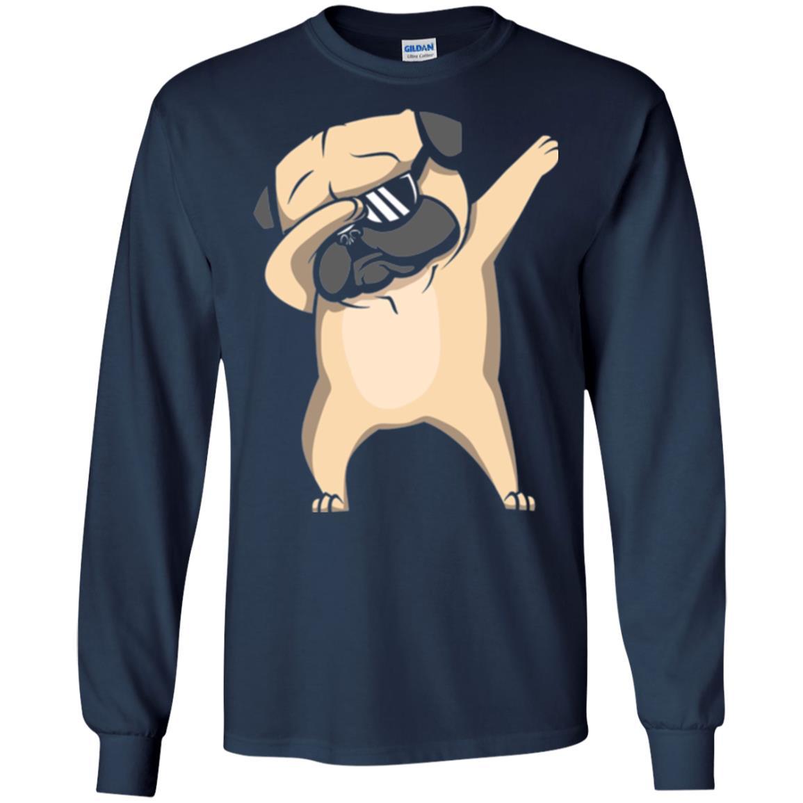 Dog Lover T-shirt Dabbing Pug T-shirt Navy