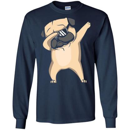 Dog Lover T-shirt Dabbing Pug T-shirt Navy