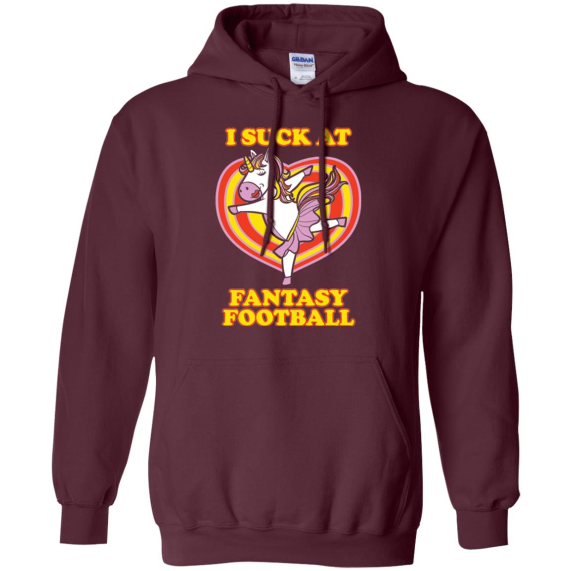 Funny Unicorn Loser T-shirt I Suck At Fantasy Football Maroon