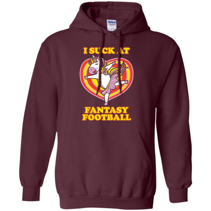 Funny Unicorn Loser T-shirt I Suck At Fantasy Football Maroon