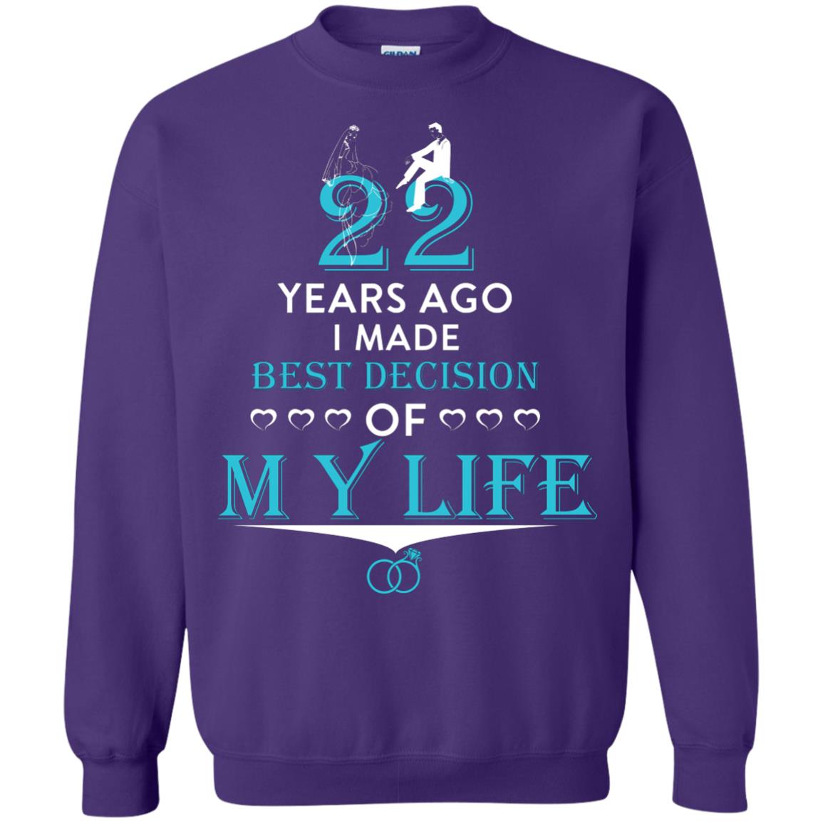 Marriage T-shirt 22 Years Ago I Made Best Decision Of My Life Purple