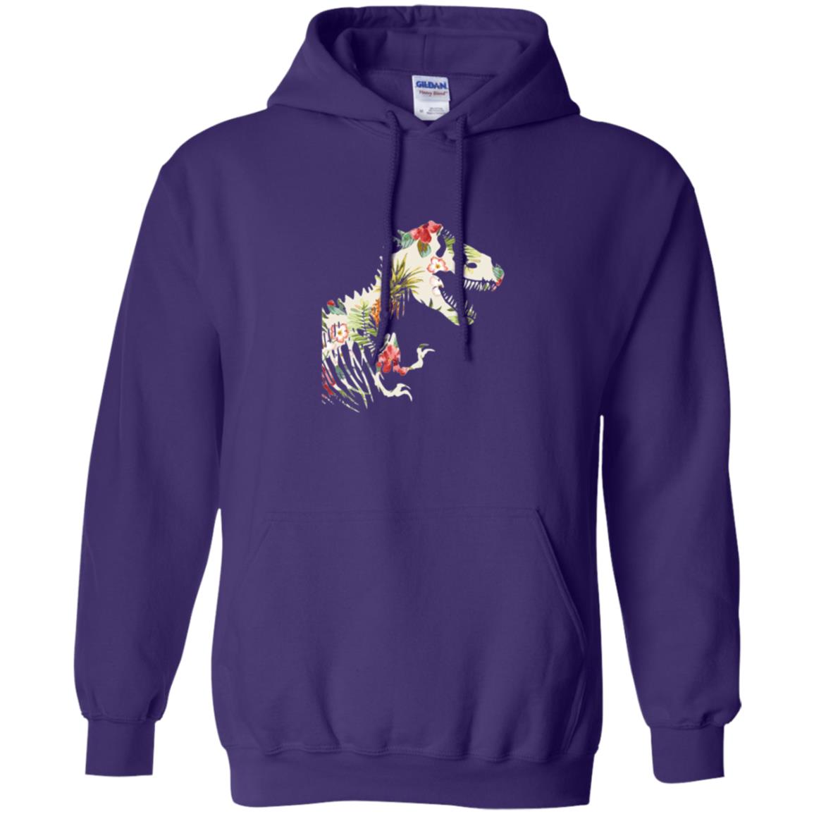 Dinosaur T-shirt Floral Tropical Hawaiian Pattern T Rex Purple