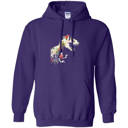 Dinosaur T-shirt Floral Tropical Hawaiian Pattern T Rex Purple