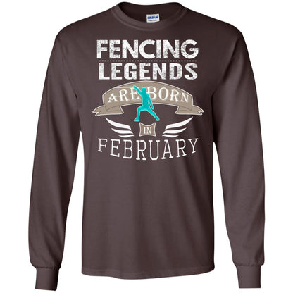 Fencing Legends Are Born In February Fencing Lover T-shirt Dark Chocolate