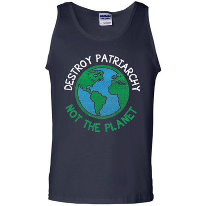 Women_s Right T-shirt Destroy The Patriarchy Not The Planet Navy