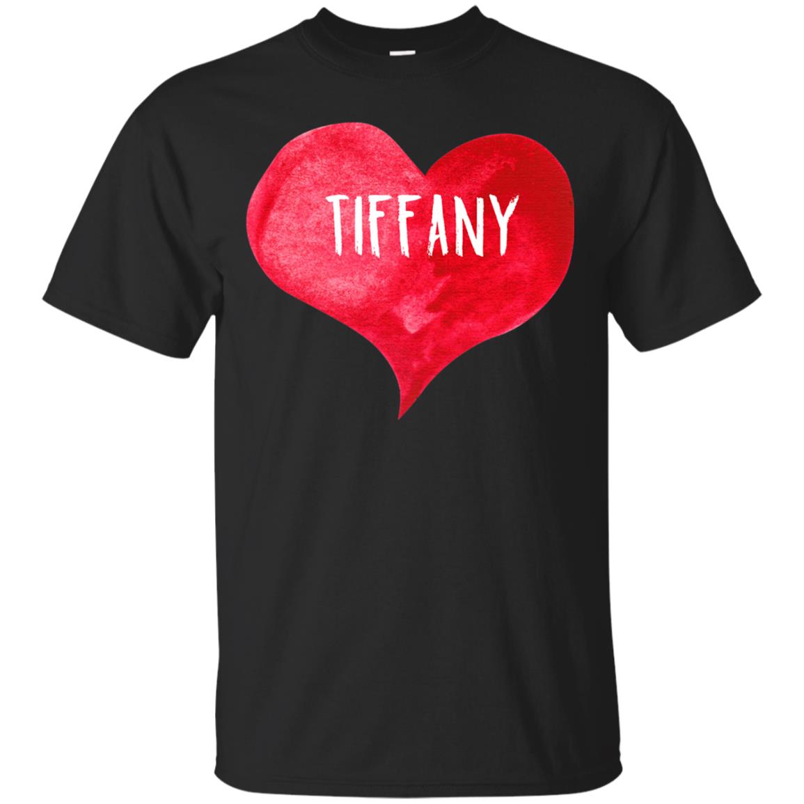 Valentine_s Day T-shirt I Love Tiffany Love Heart T-shirt Black