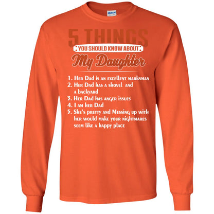 5 Things You Should Know About My Daughter Parents Shirt Orange