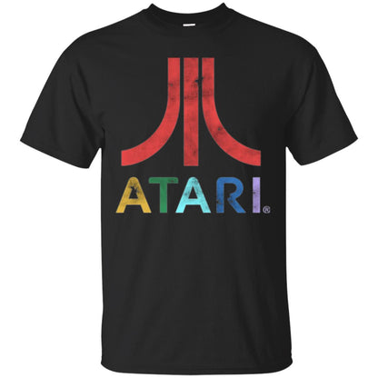 Colorful Retro Atari Gaming Logo T-shirt Black