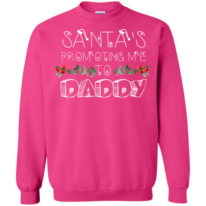Family Christmas T-shirt Santa's Promoting Me To Daddy Heliconia