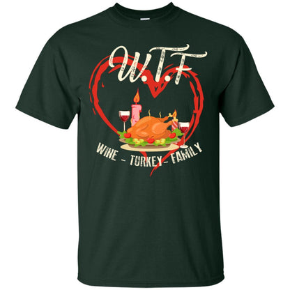 Turkey Wine Family Thanksgiving Drinking Gift Shirt For Family Forest