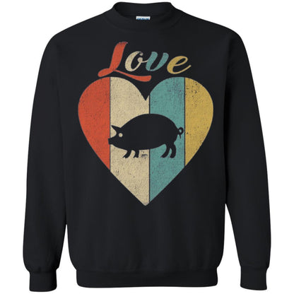 Beautiful Vintage Retro Pig Lover T-shirt Black
