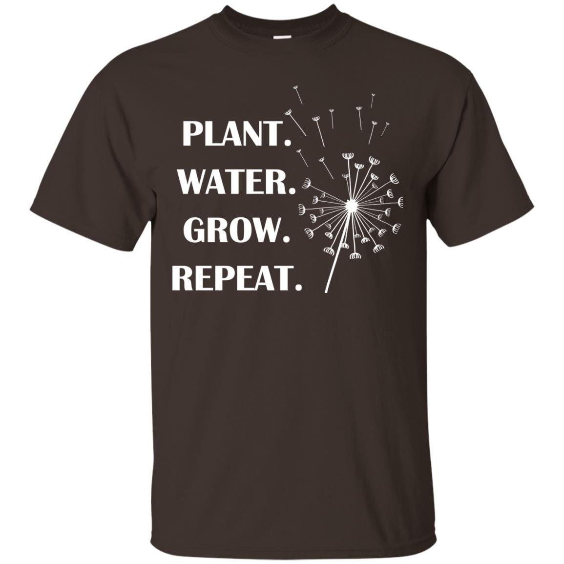 Plant Water Grow Repeat Gradener T-shirt Dark Chocolate