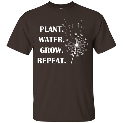 Plant Water Grow Repeat Gradener T-shirt Dark Chocolate