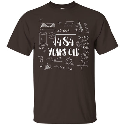 Square Root Of 484 22nd Birthday 22 Years Old Math T-shirt Dark Chocolate