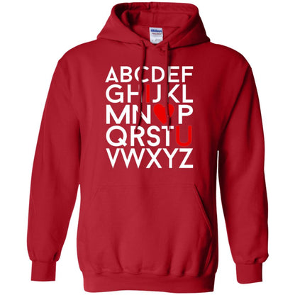 Happy Valentine_s Day Shirt, Alphabel I Love You Red