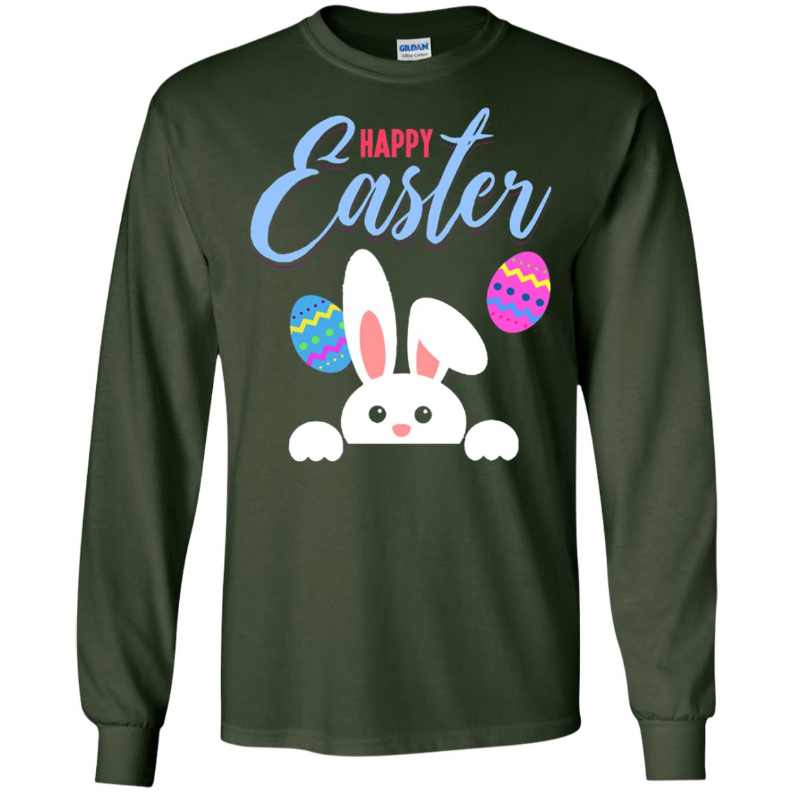 Emoji Bunny Egg Happy Easter Shirt Forest Green