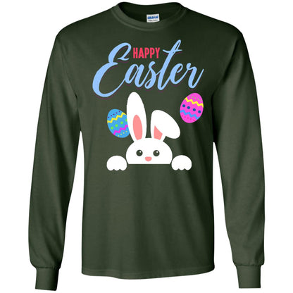 Emoji Bunny Egg Happy Easter Shirt Forest Green