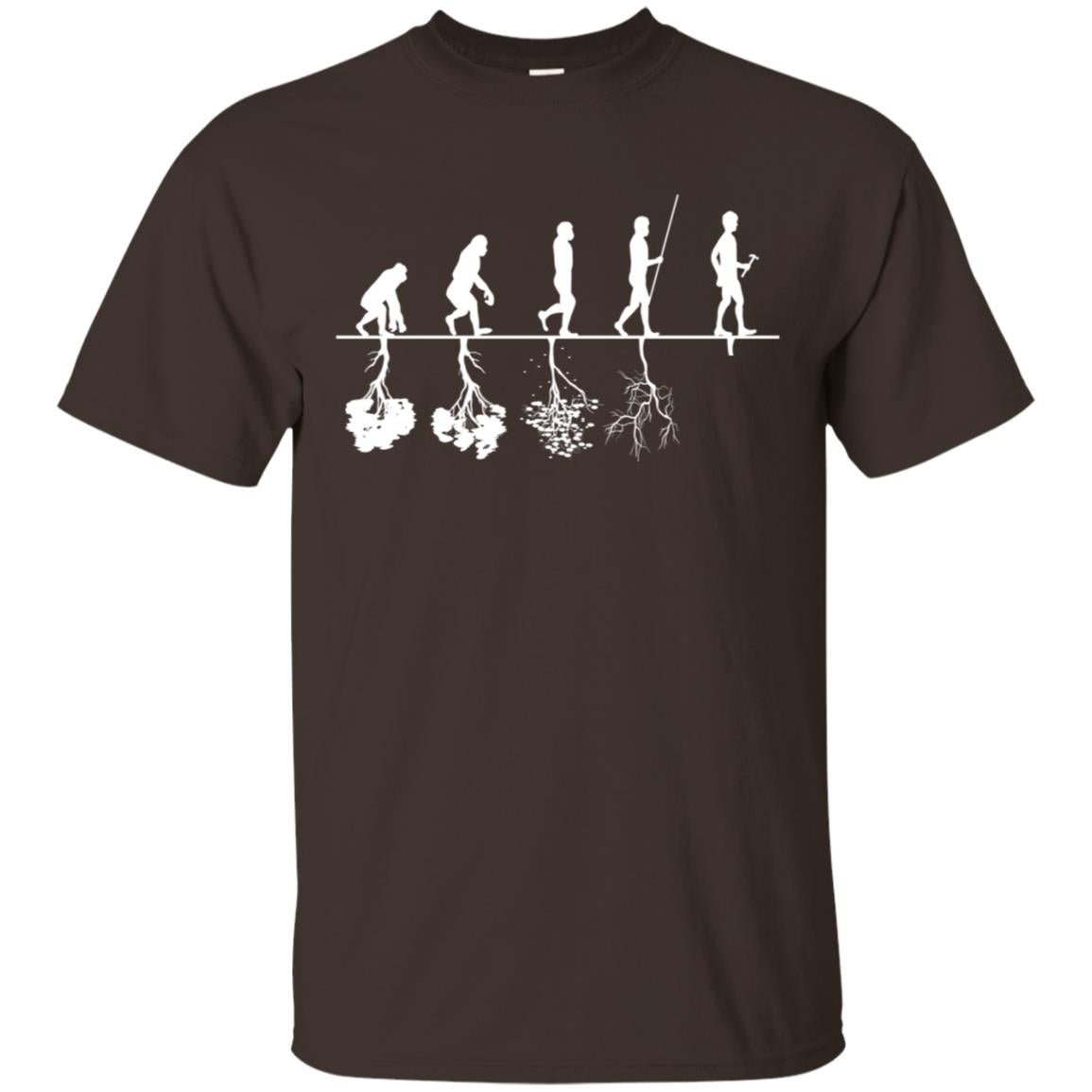 Evolution Tree Of Human Life Thinking Save Environment Shirt Dark Chocolate