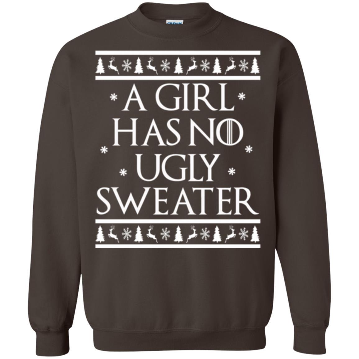 Christmas T-shirt A Girl Has No Ugly Sweater Dark Chocolate