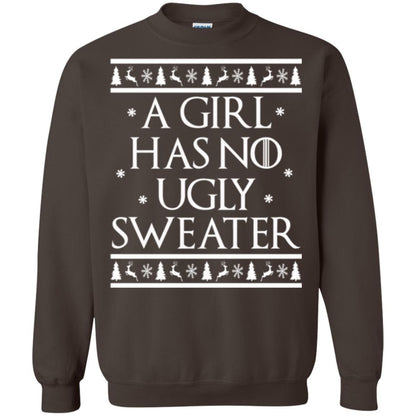 Christmas T-shirt A Girl Has No Ugly Sweater Dark Chocolate