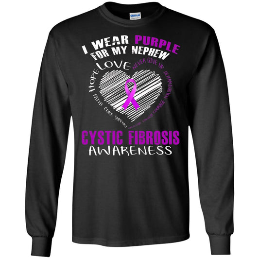 Cystic Fibrosis Awareness T-shirt I Wear Purple Black