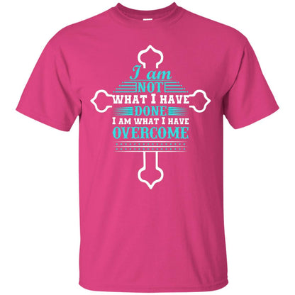 I Am Not What I Have Done I Am What I Have Overcome Christian T-shirt Heliconia