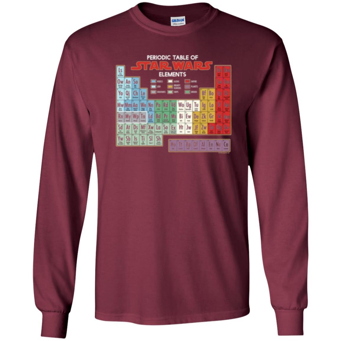 Film T-shirt Star Wars Periodic Table Of Elements Graphic Maroon