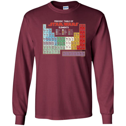 Film T-shirt Star Wars Periodic Table Of Elements Graphic Maroon