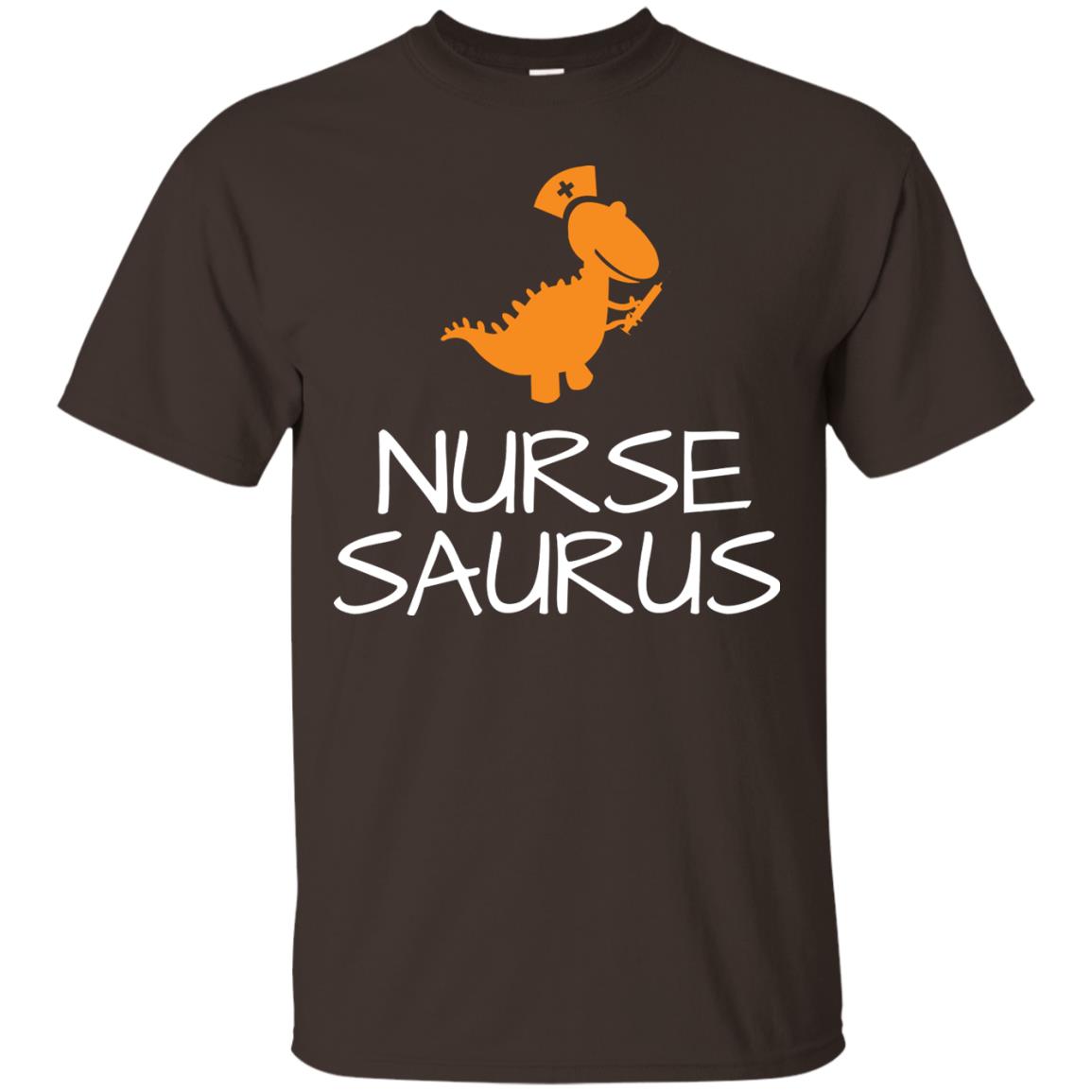 Nurse Saurus Dinosaur Nurse Cap T-shirt Dark Chocolate