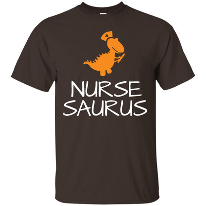 Nurse Saurus Dinosaur Nurse Cap T-shirt Dark Chocolate